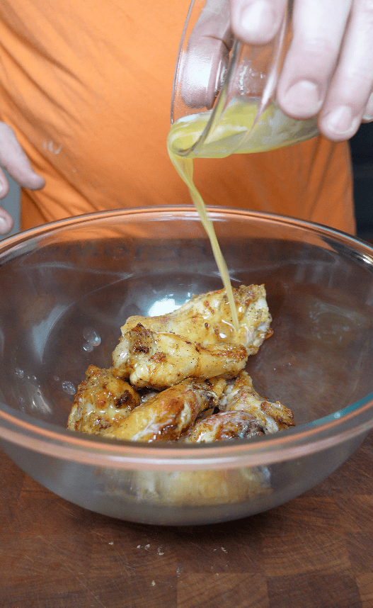 Butter pouring over wings.