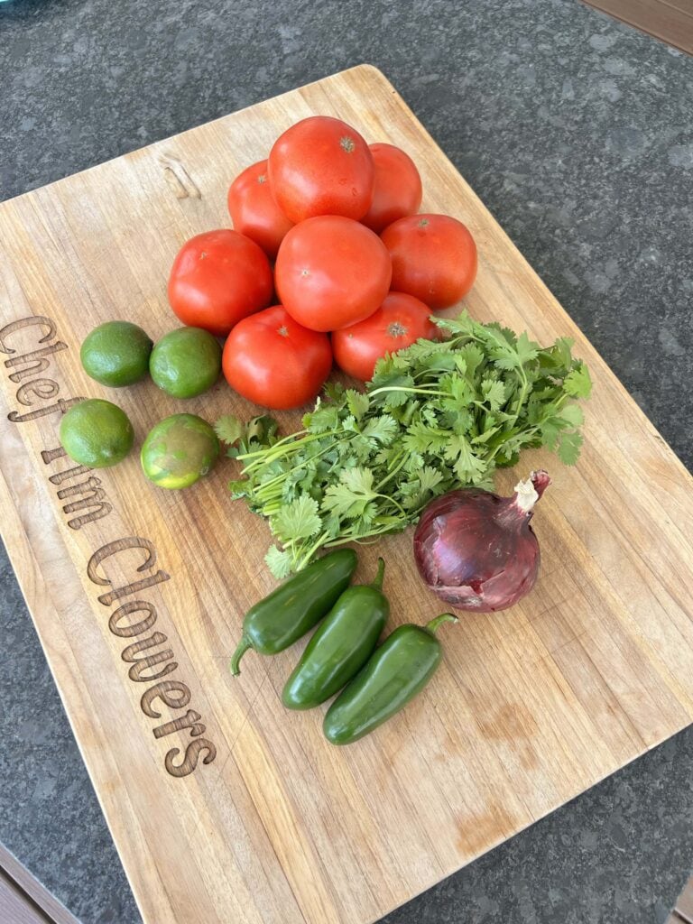 Ingredients for salsa.