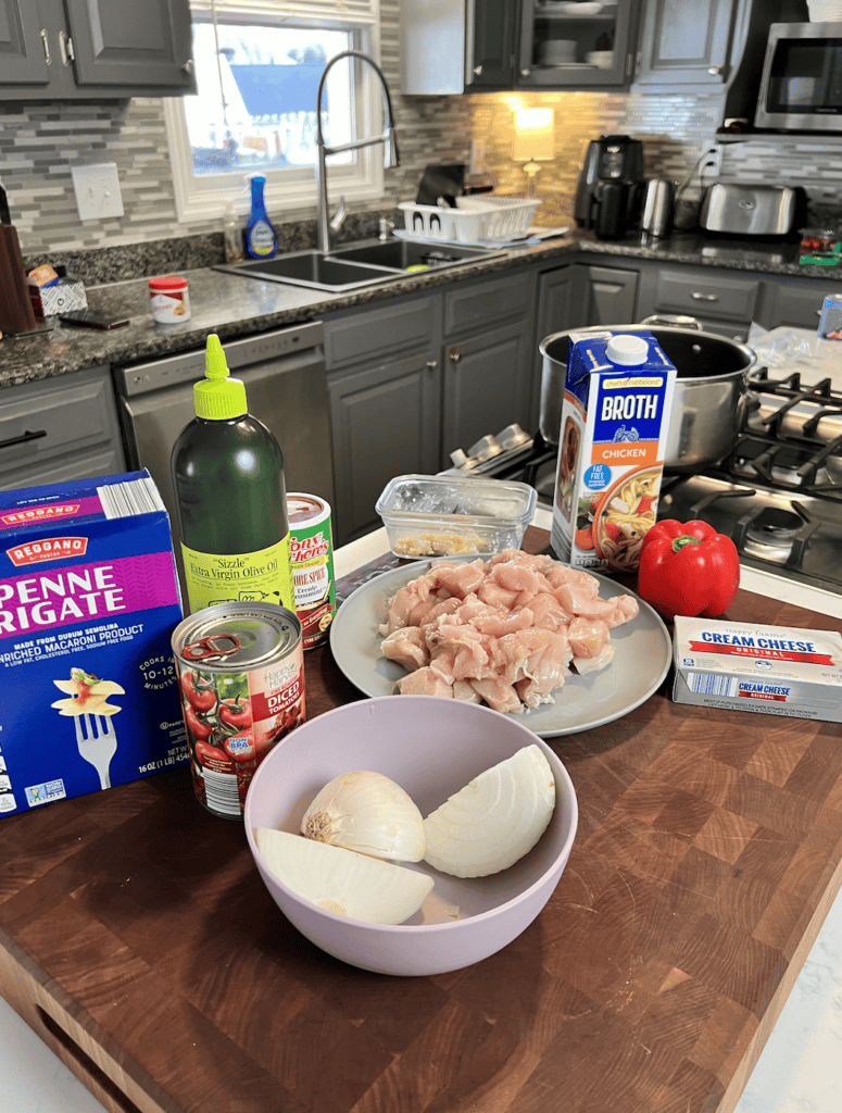 Ingredients for one pot cajun chicken.