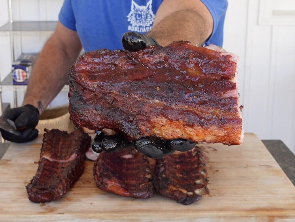 4 racks of Smoked BBQ Pork Ribs.
