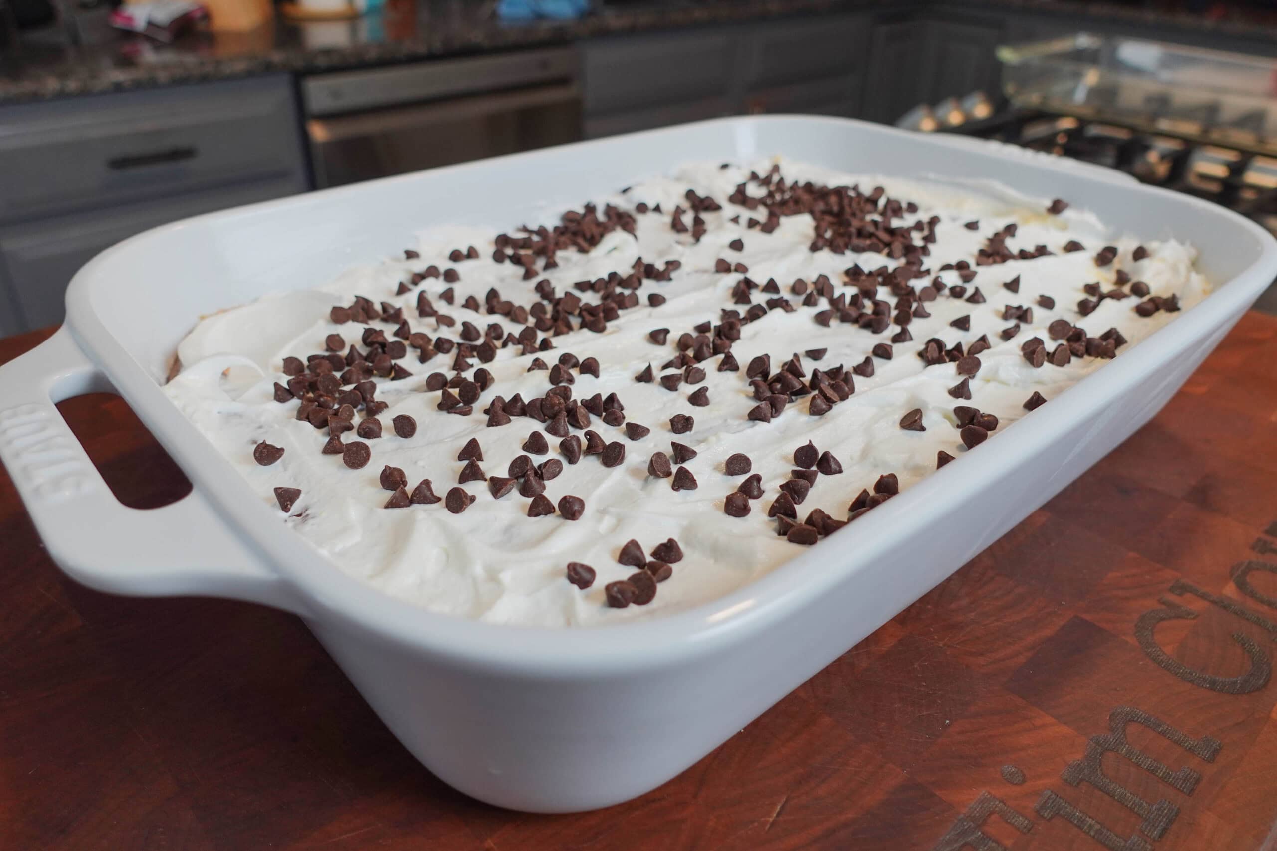 Holy Smoke chocolate dessert in a baking dish.