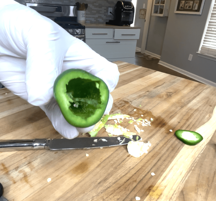 A hollowed out jalapeño.