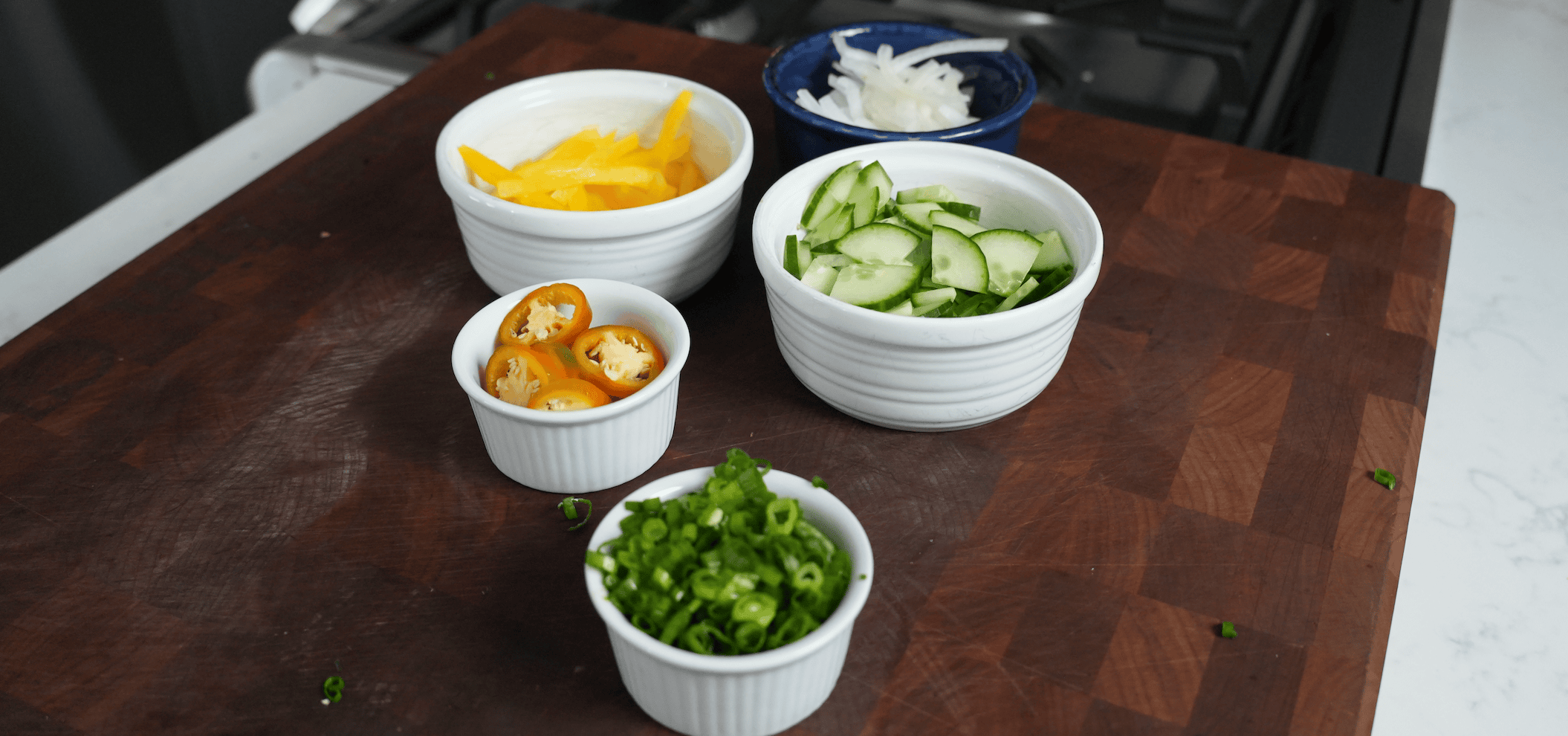 Ingredients for korean bbq pork bowl.