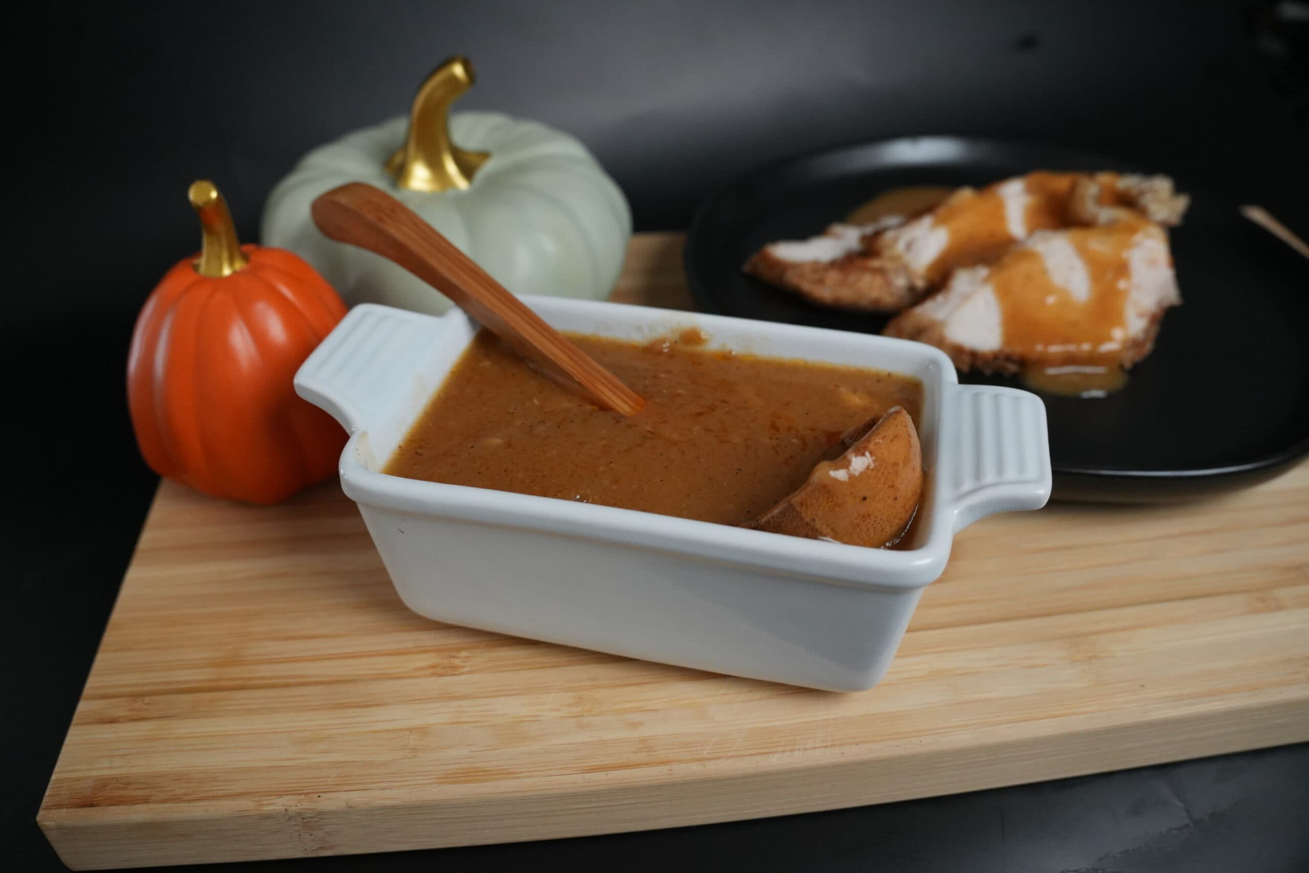 Turkey gravy in a bowl.