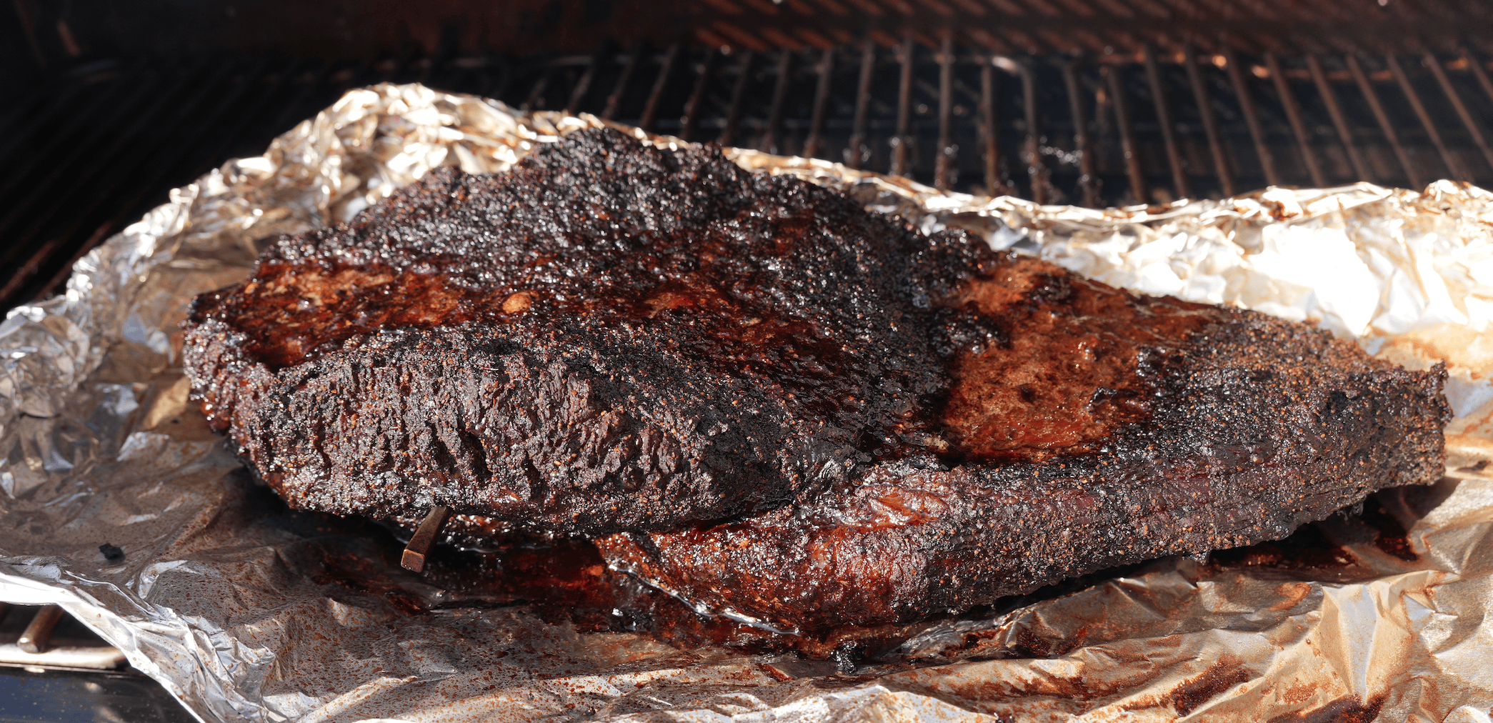 Beef Brisket on a smoker.