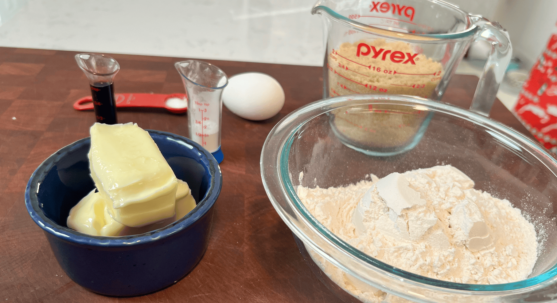 Ingredients for Praline Cookies.