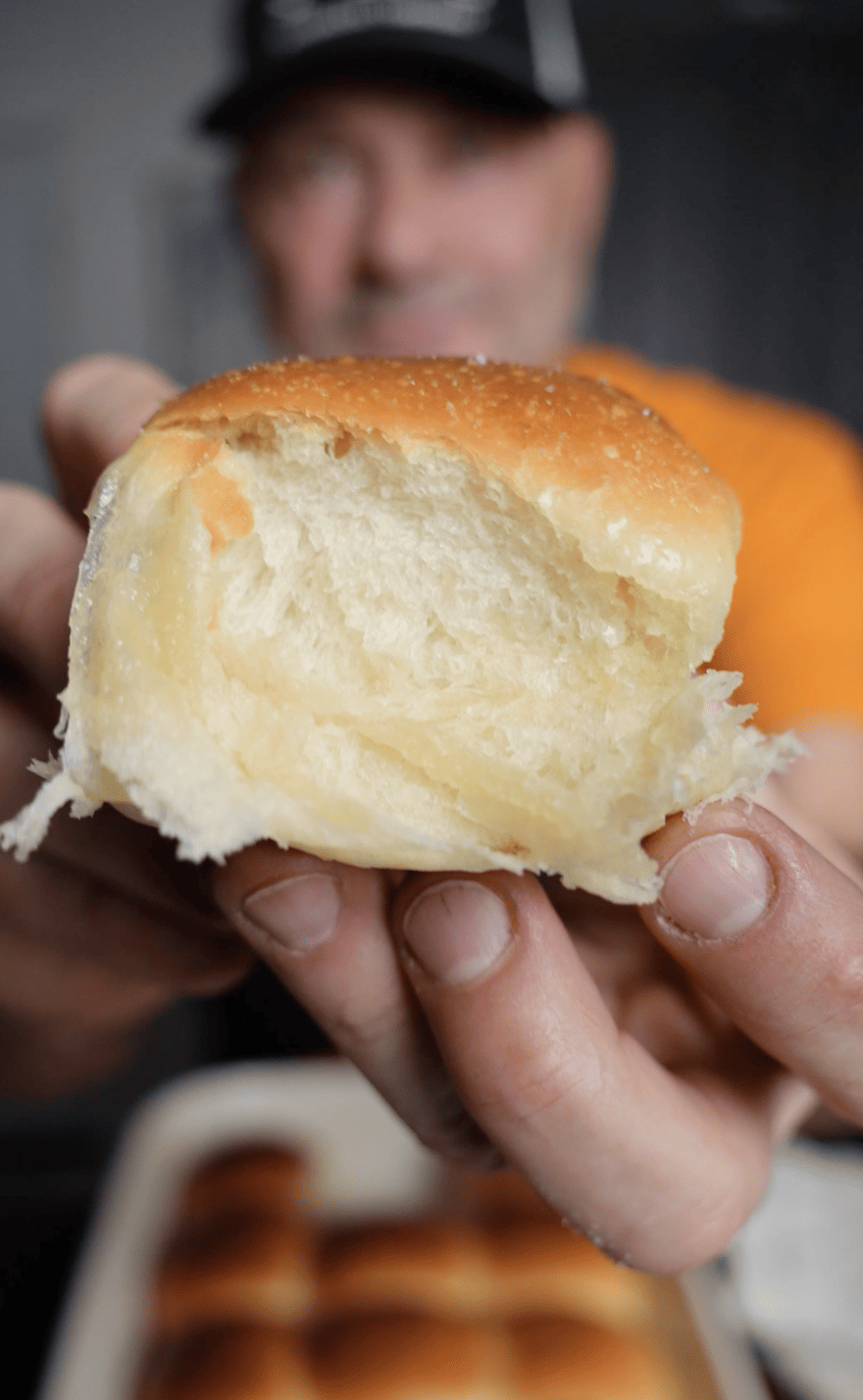 A single dinner roll.