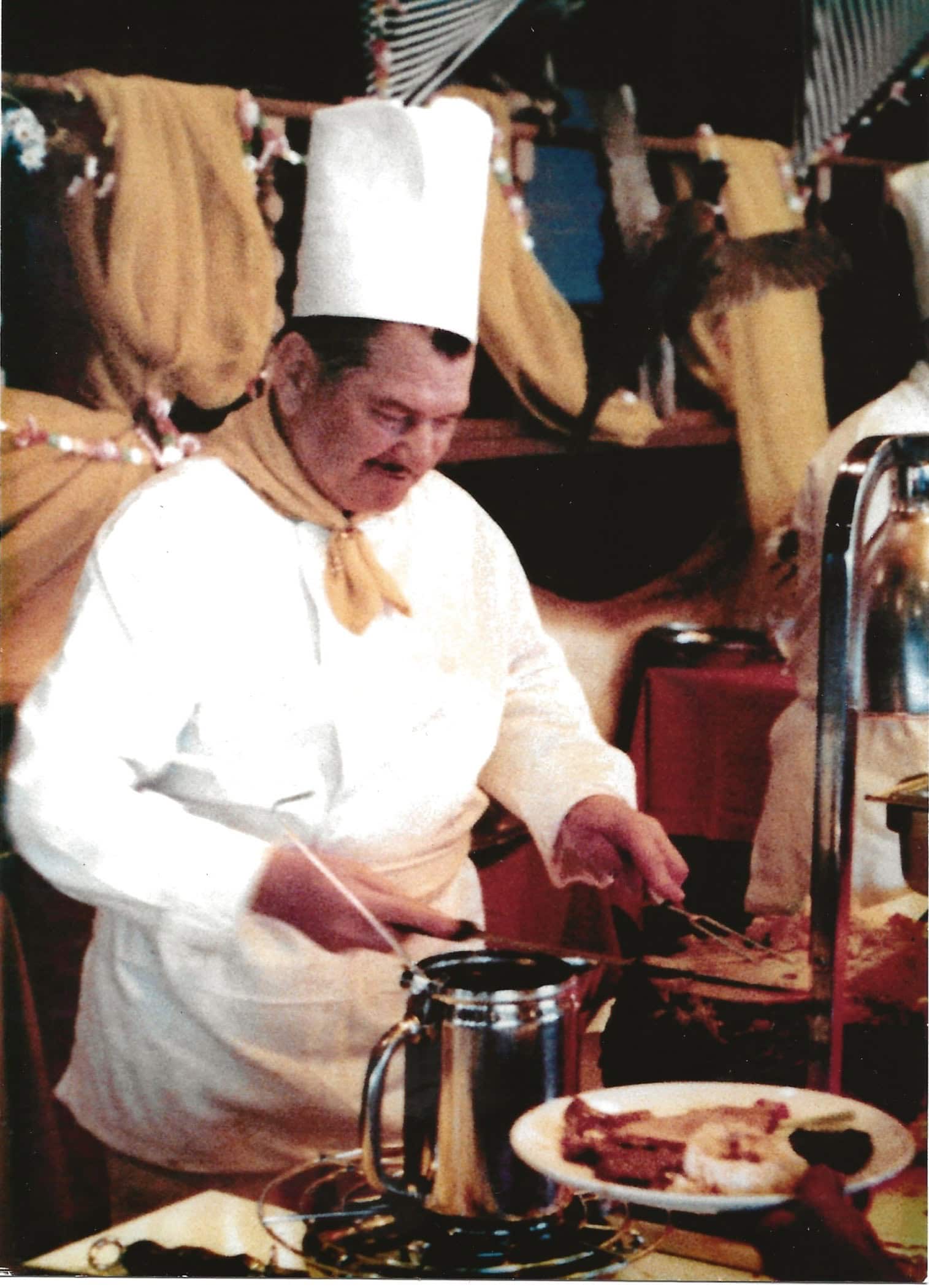 Tims grandfather cooking.