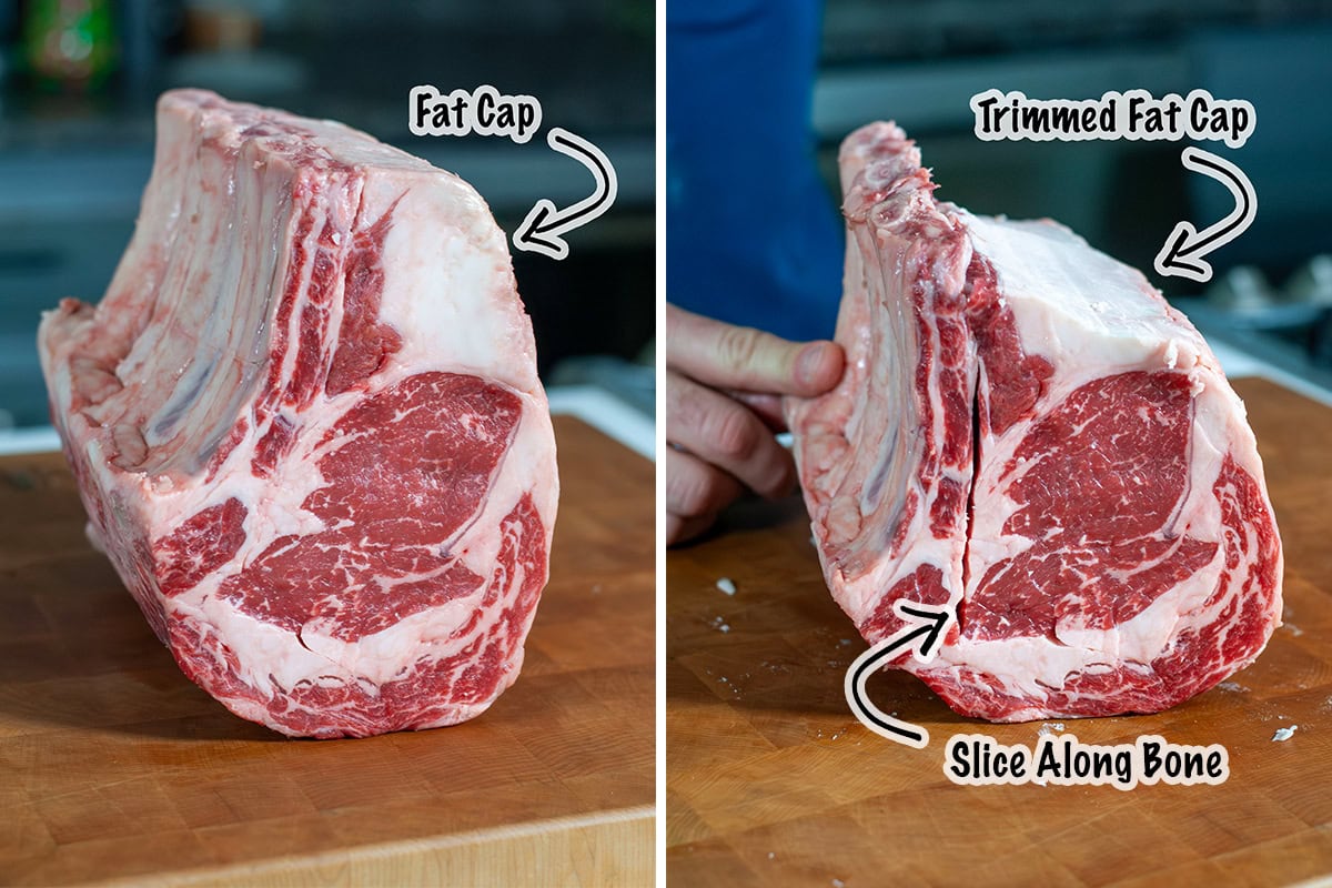 Image showing where the fat cap is located and where to trim it.