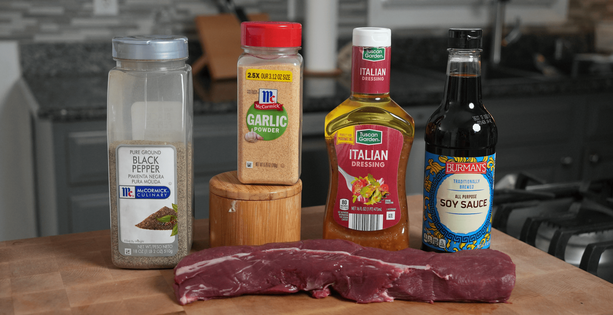 Ingredients for venison backstrap.