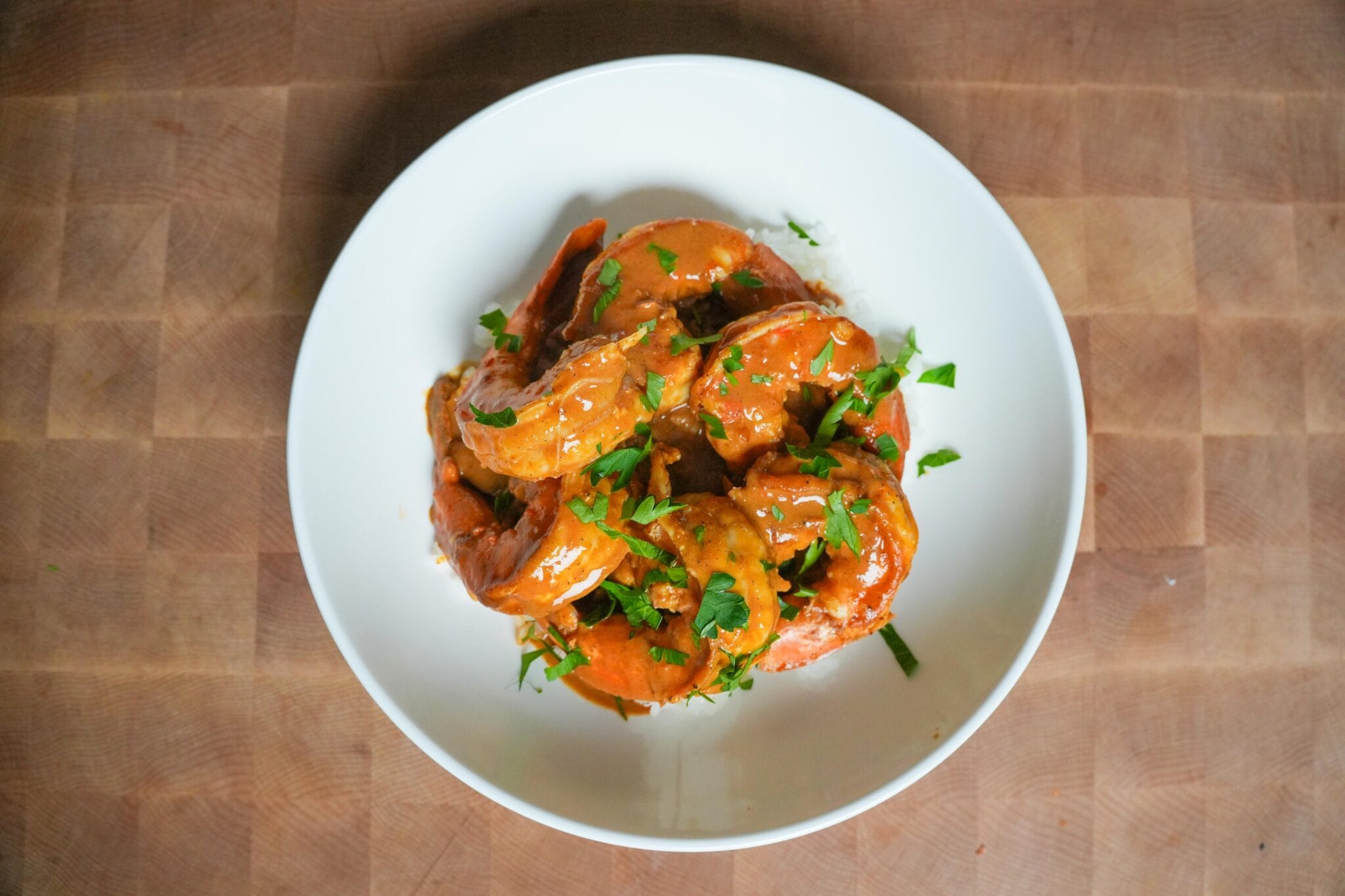 Shrimp with Roasted Red Pepper Sauce - cookitwithtim.com