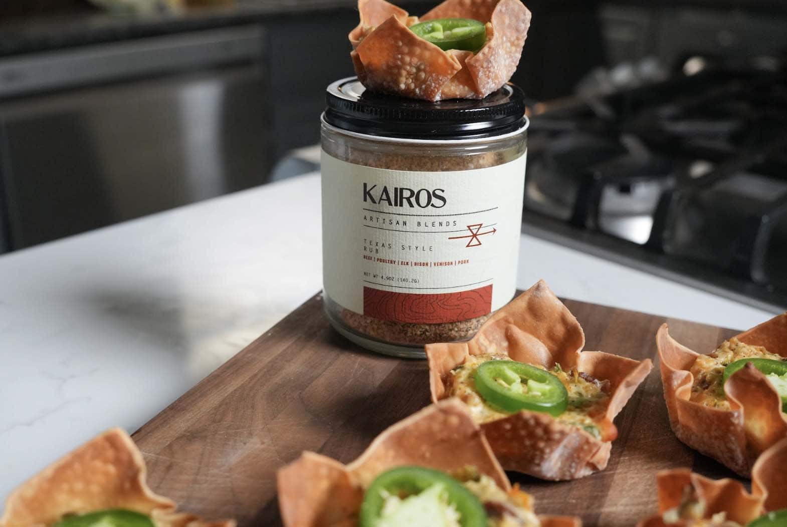 Jalapeno wontons with Kairos seasoning.