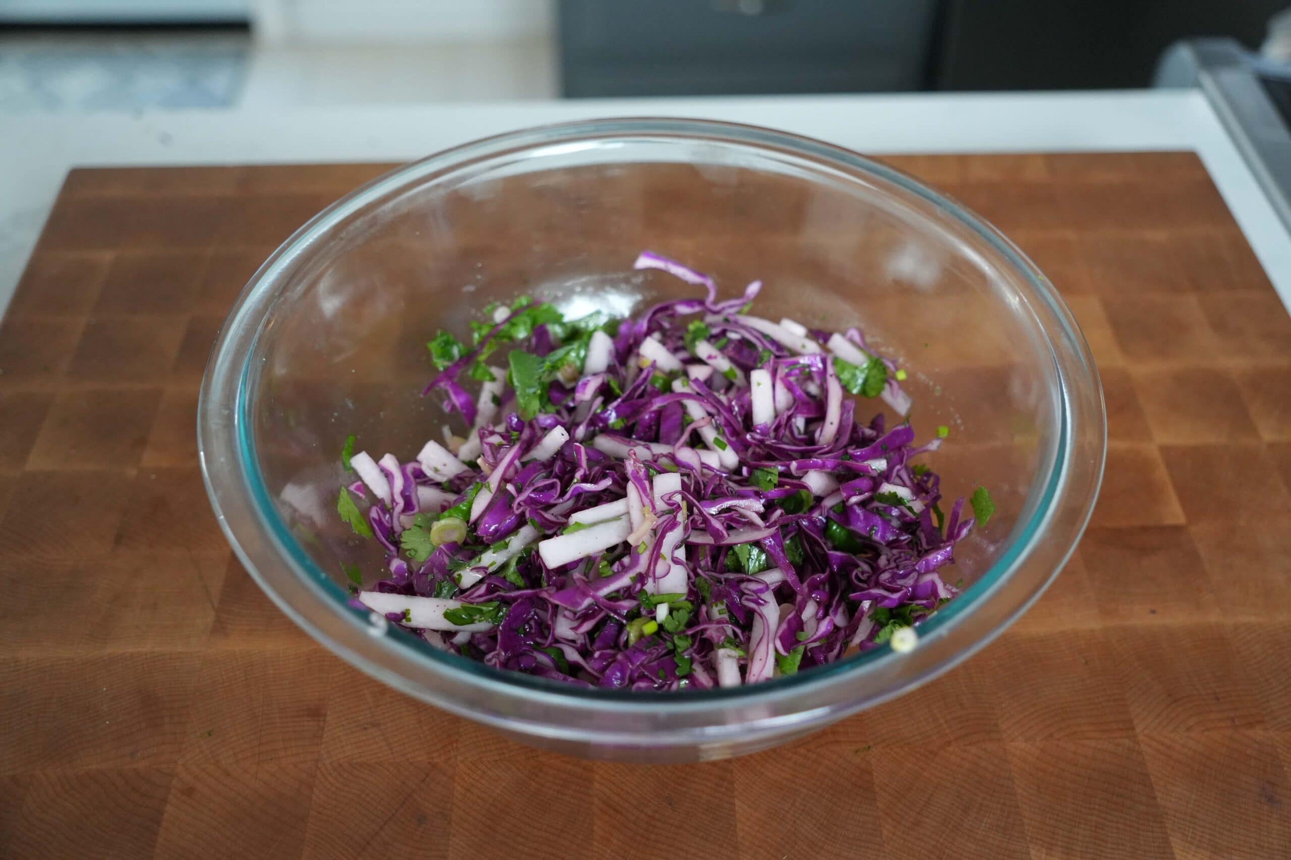 A bowl of slaw.