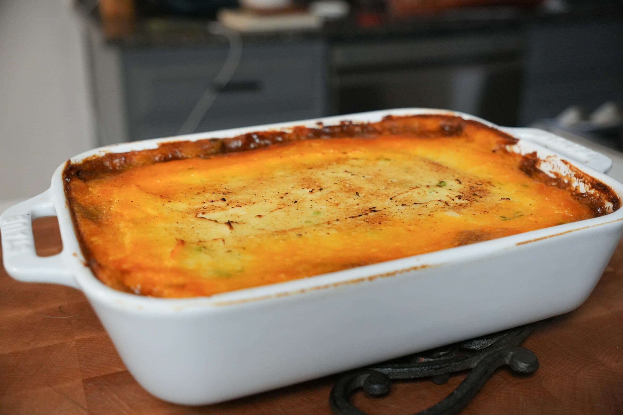 Baked shepherds pie.