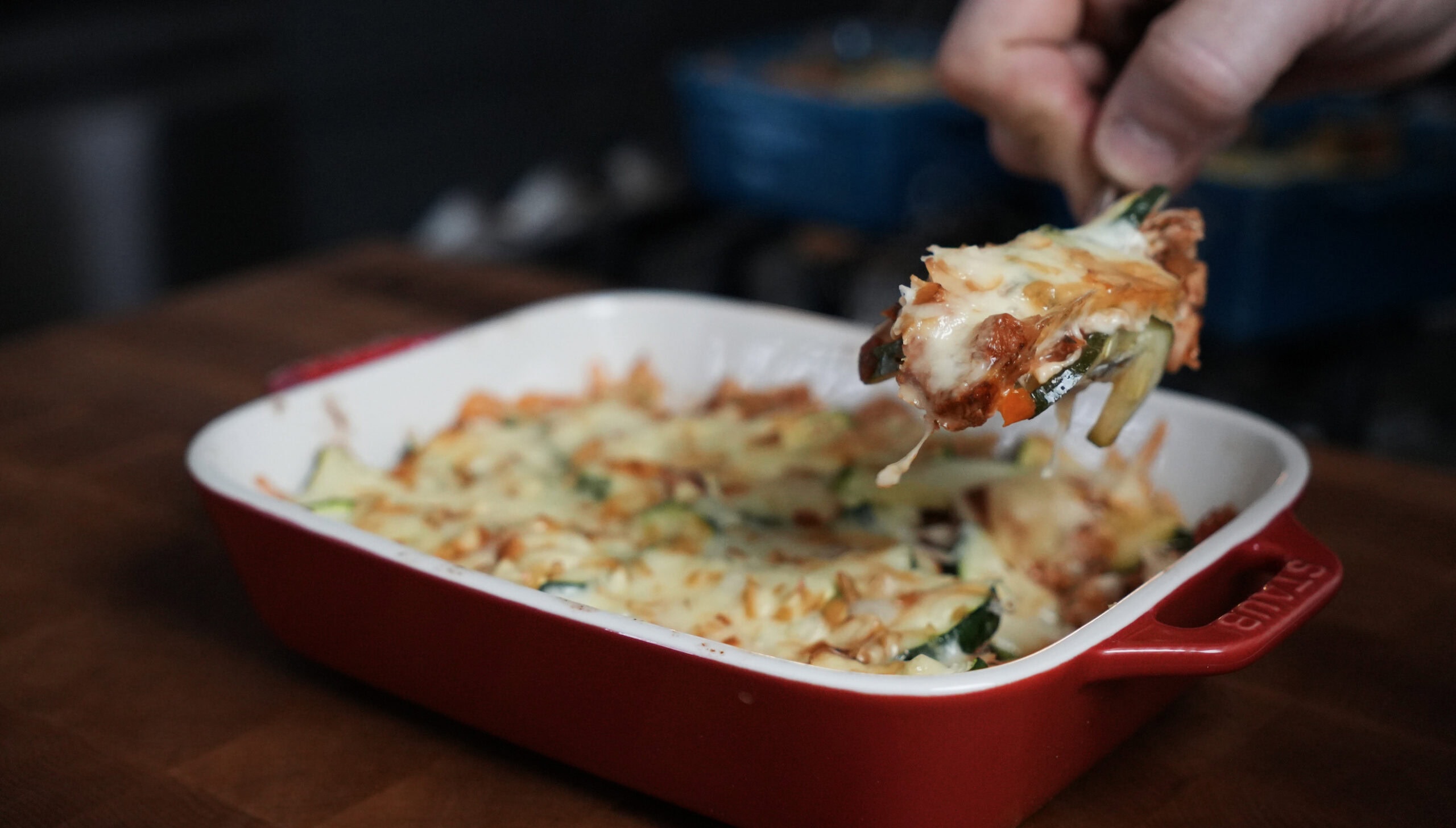 Chicken and zucchini casserole with a smoky chipotle flavor. 