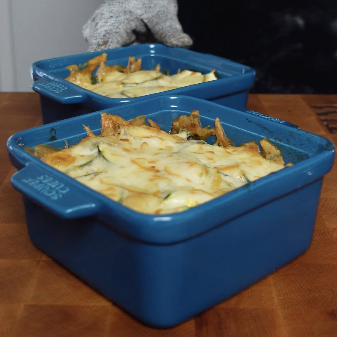 Chicken and Zucchini bake fresh out of the oven.  