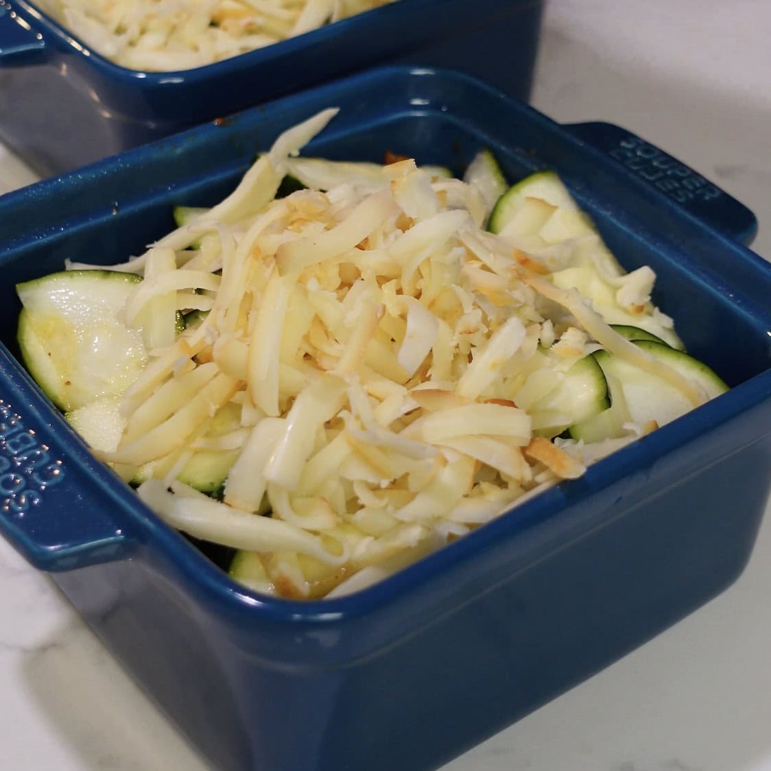 An unbaked photo of low carb chicken and zucchini bake 