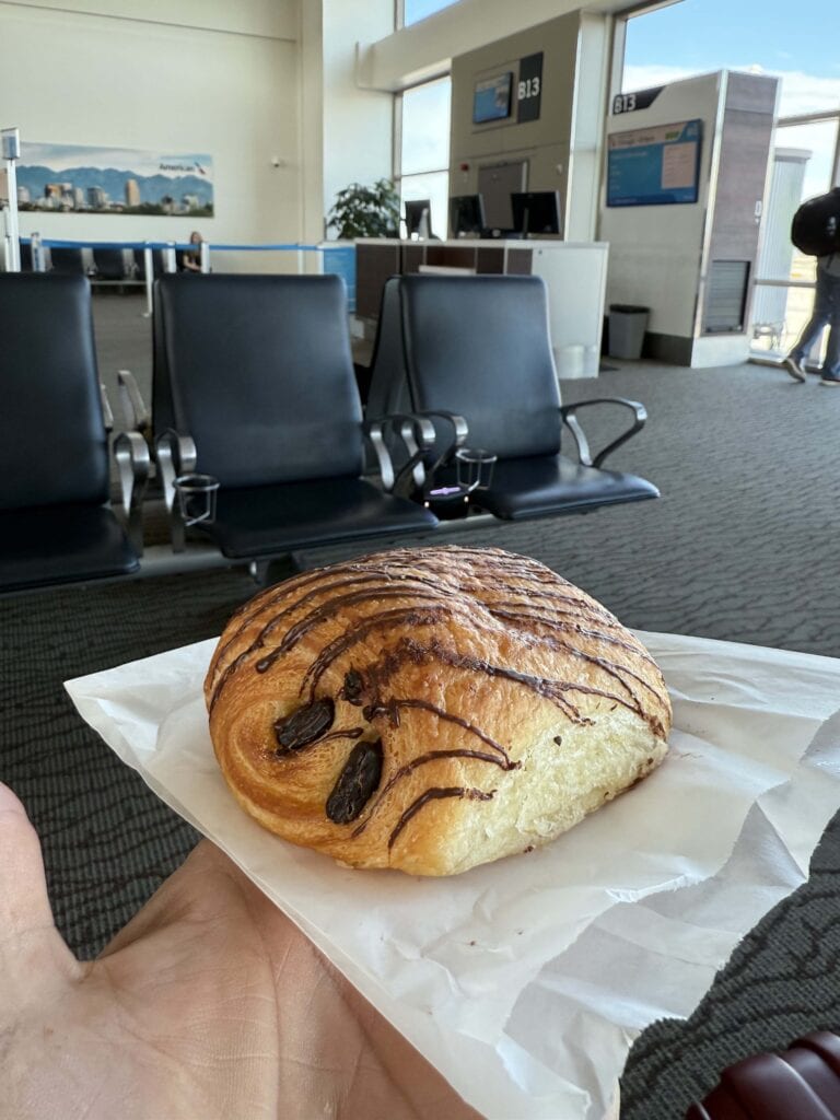 A pastry from Utah in the airport.