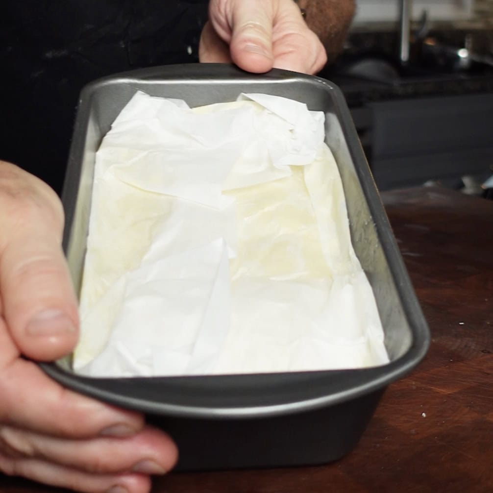 Potatoes in a pan ready to go into the refrigerator.