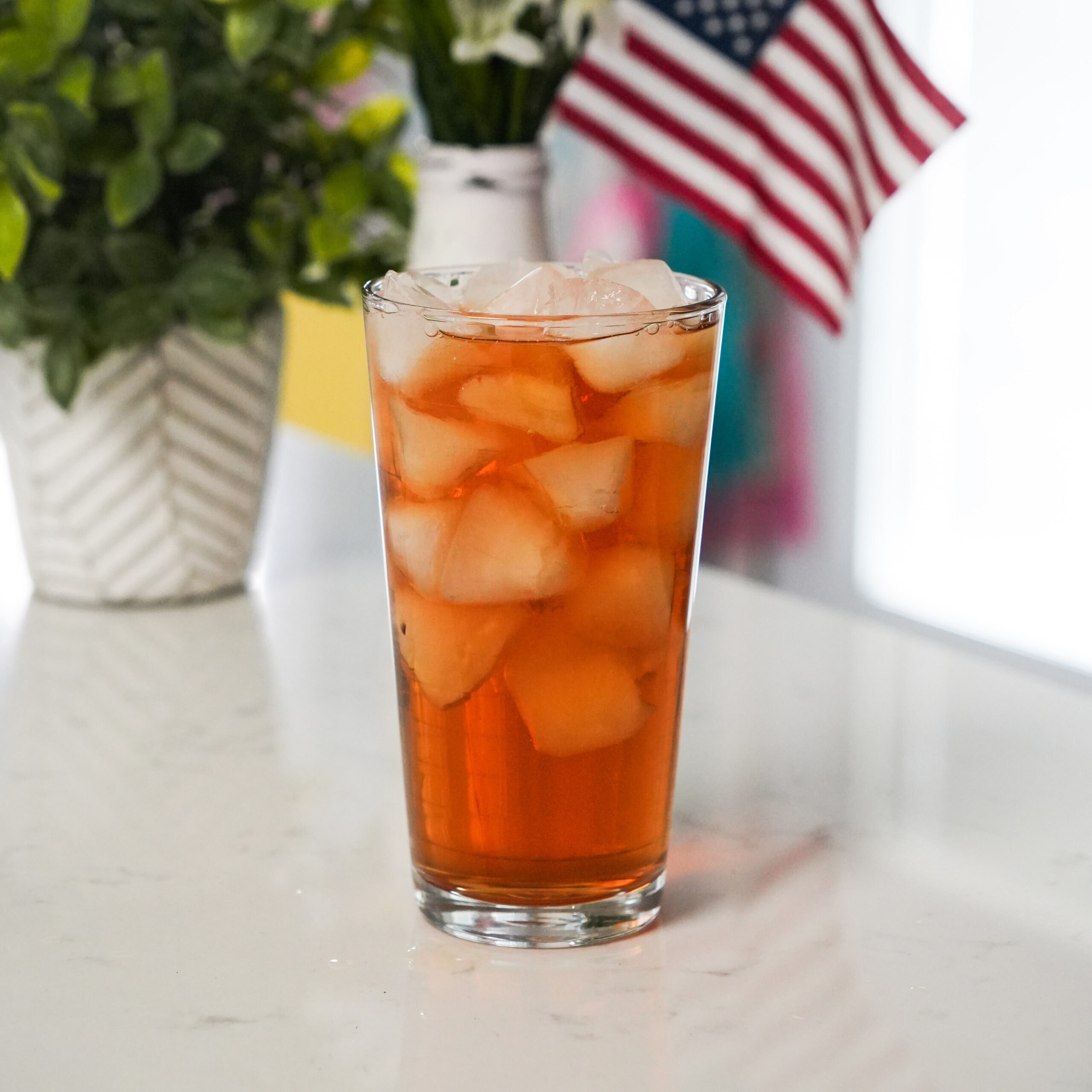 a tall glass of sweet iced tea