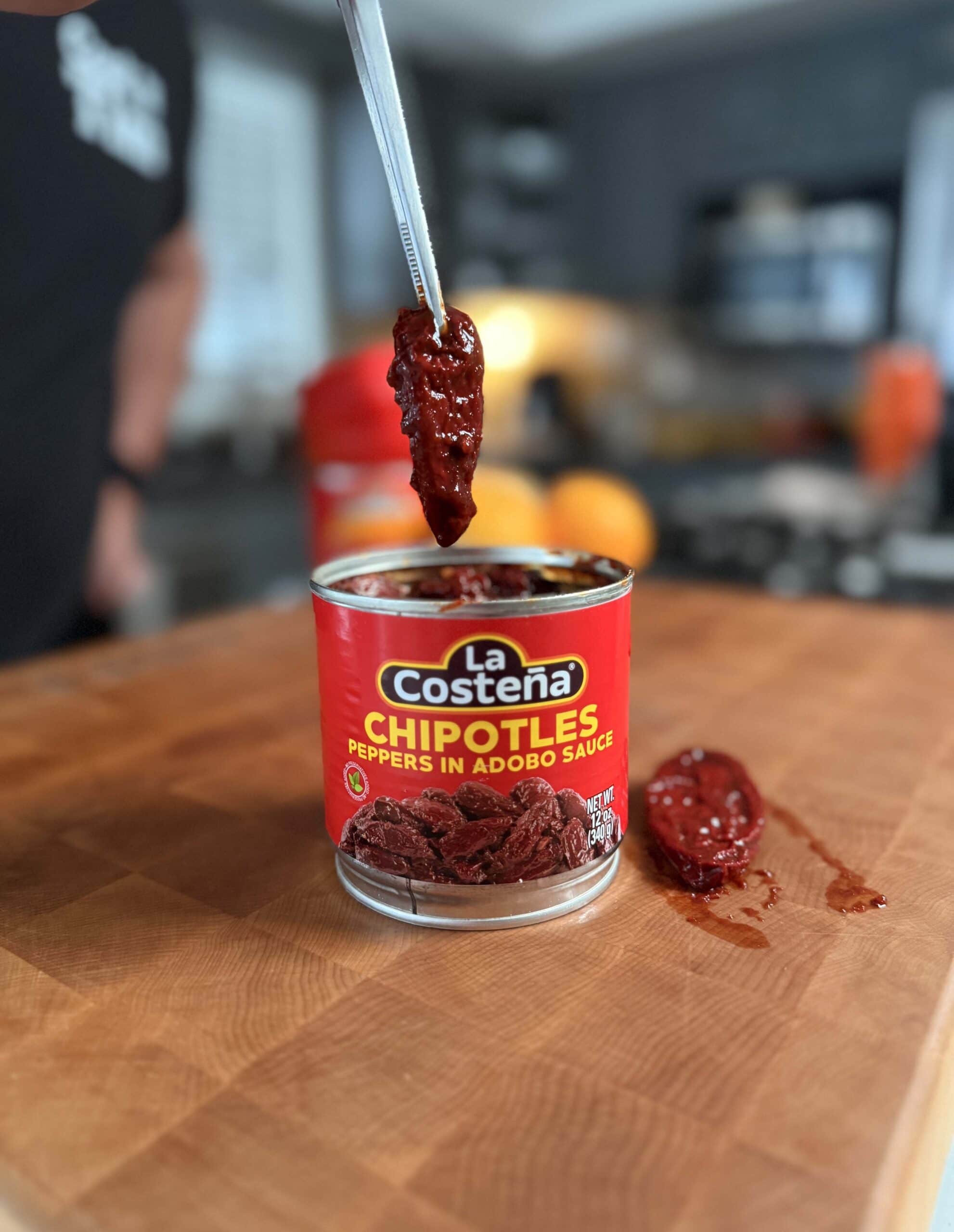 A can of chipotle peppers in adobo sauce.