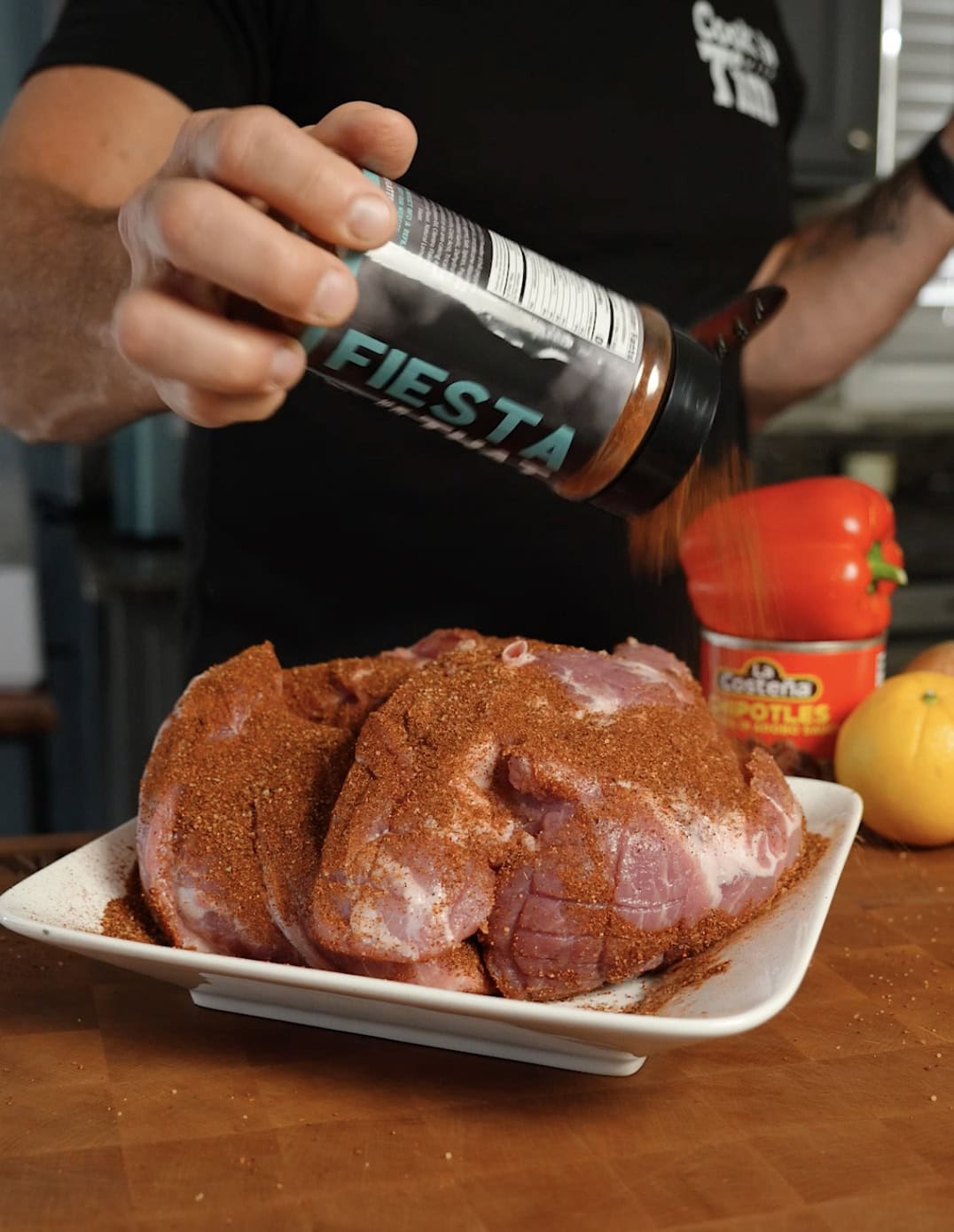 Fiesta That seasoning on a pork butt.