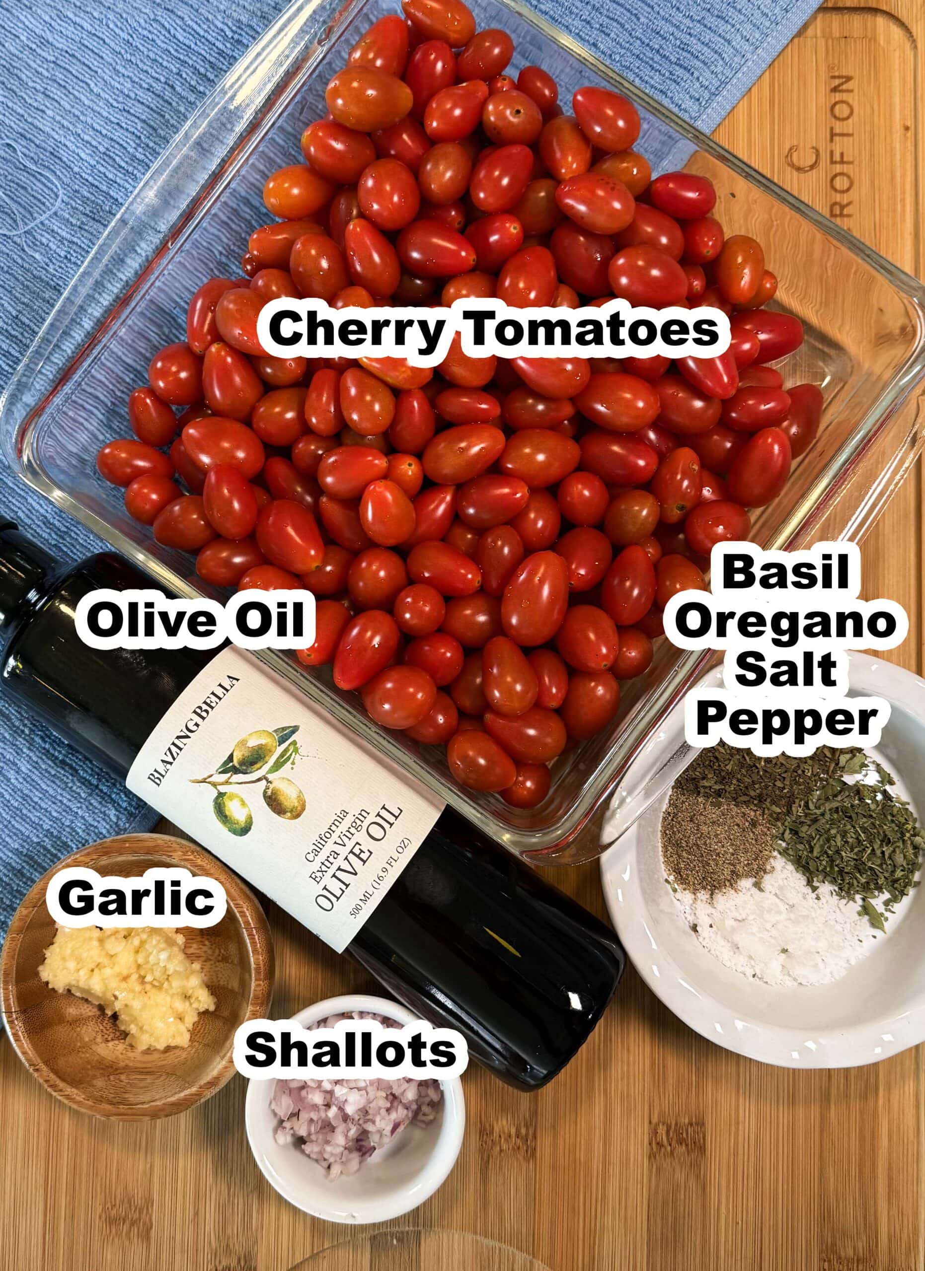 Tomatoes and ingredients for sauce.
