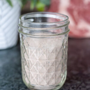 Prime Rib Seasoning in a glass dish.