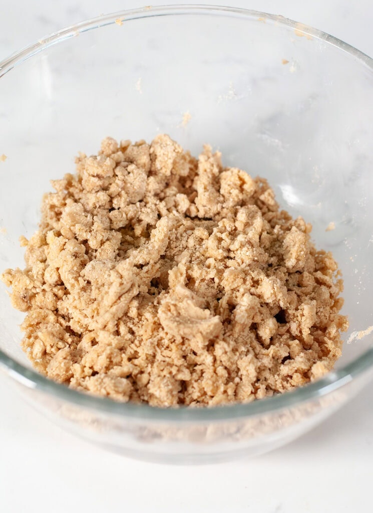 Mixed crumbled for topping pie.