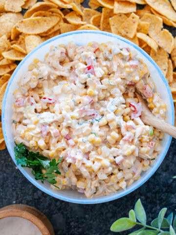 A creamy Corn Dip with Fritos.
