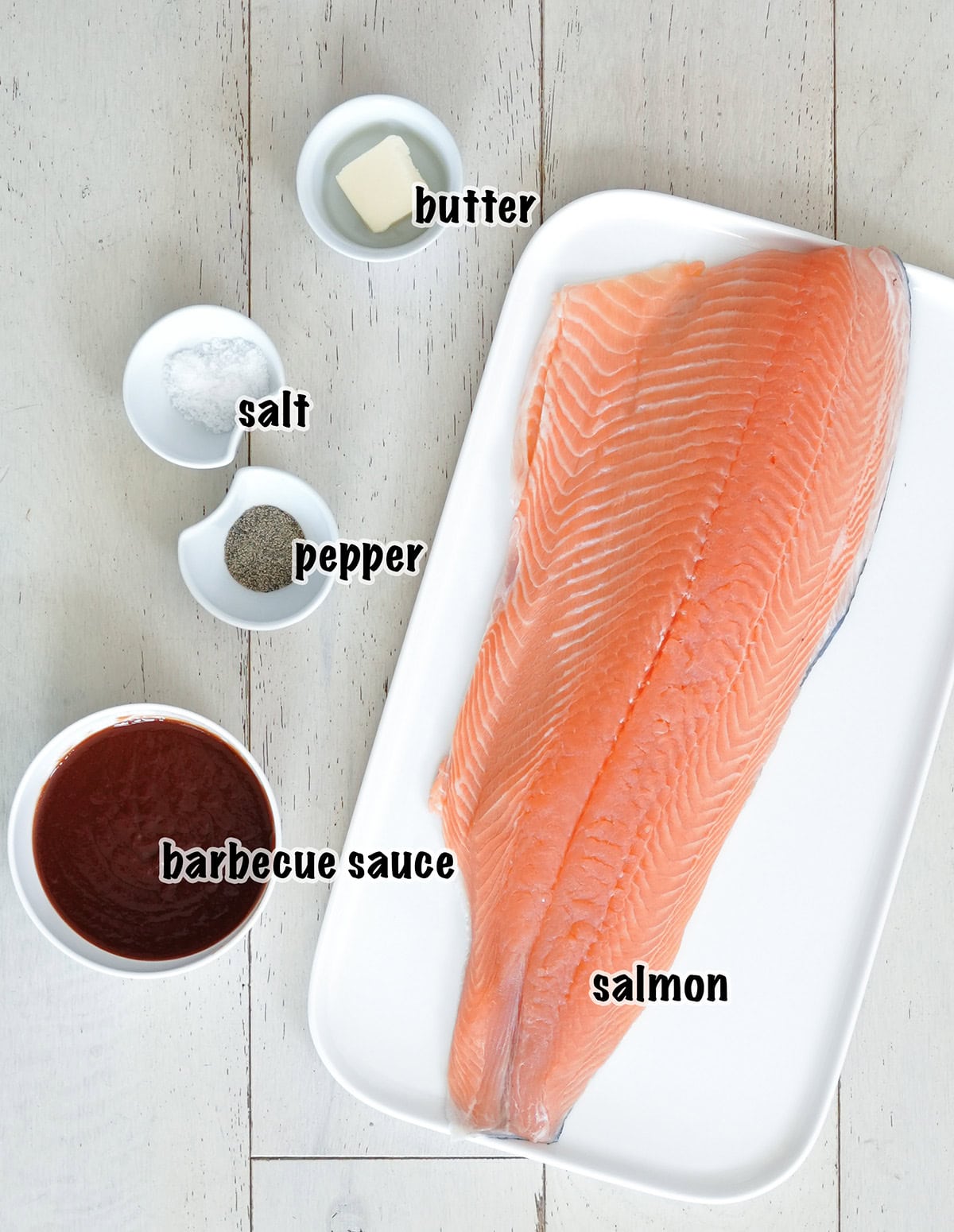 The ingredients for BBQ salmon.