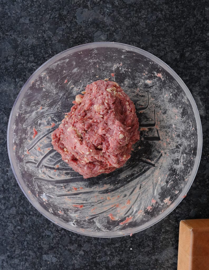 The Butter Burger mixture in a glass bowl. 