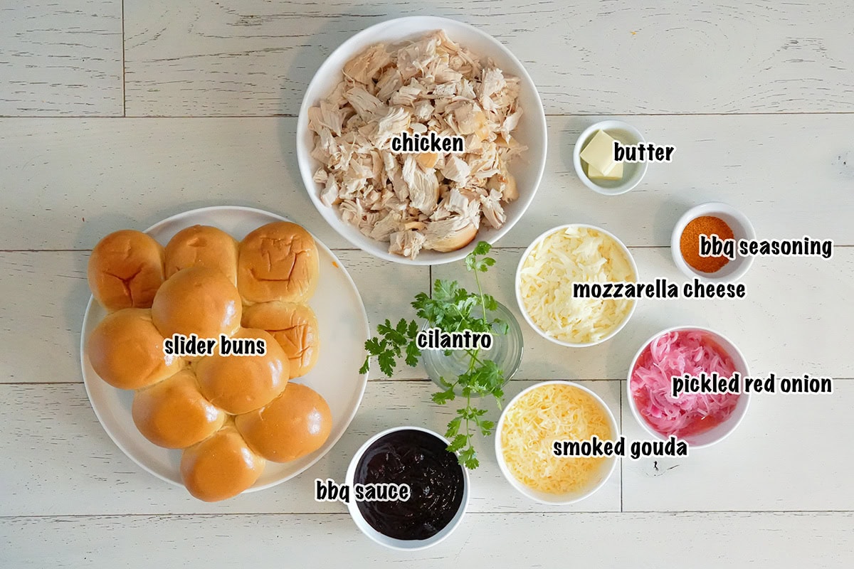 Ingredients for BBQ Chicken Sliders.