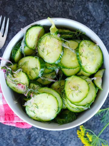 Cucumber salad with fresh dill.