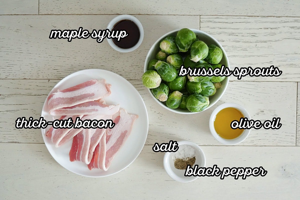 Ingredients for roasting brussels sprouts.